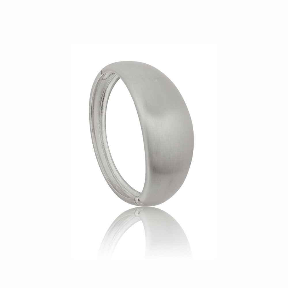 Brushed Silver Dome Bracelet