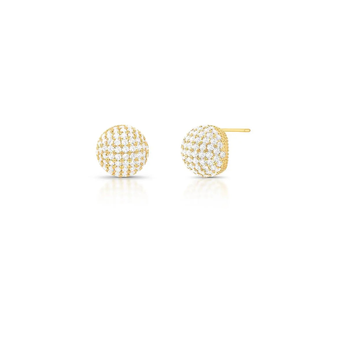 Round Dome Earrings with Zirconias