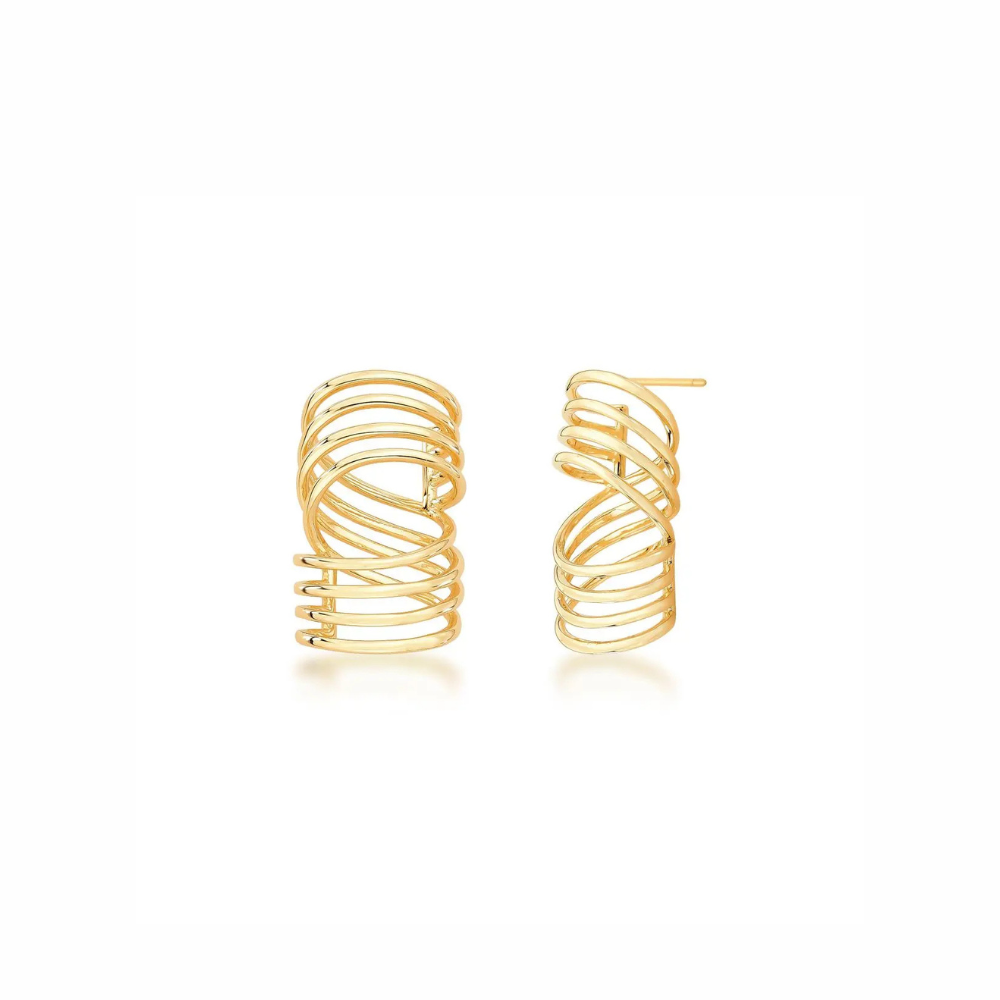 Curved Four-Row Earrings