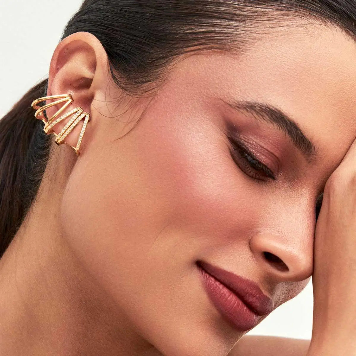 Seven-Row Ear Cuff with Zirconias