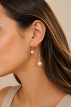Bossa - Pearl & Gold Drop Earrings