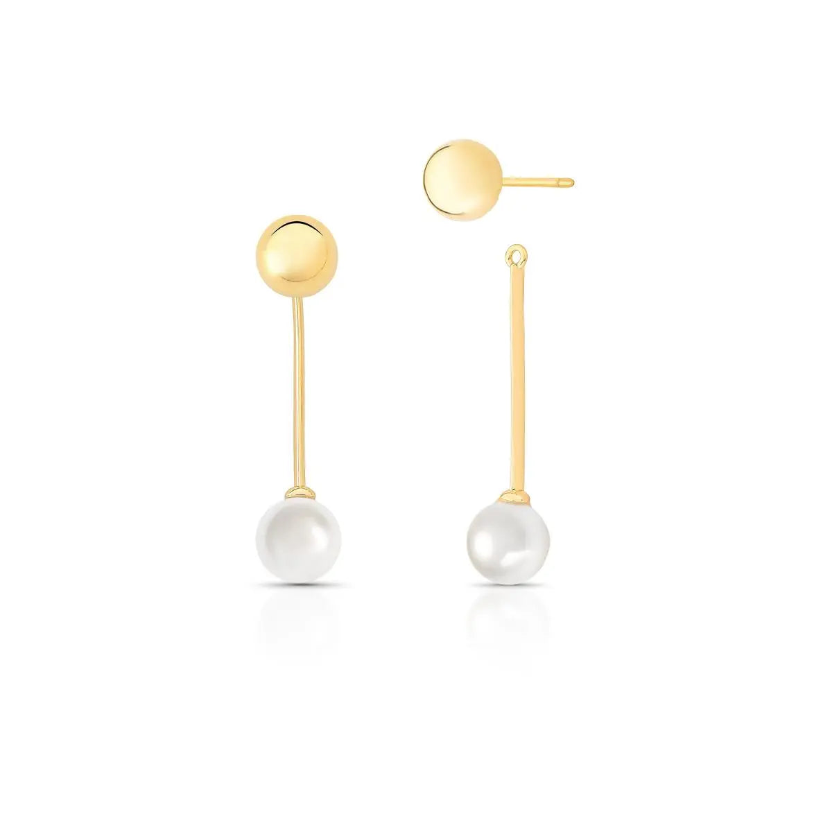 Ear Jacket with Pearl & Smooth Sphere