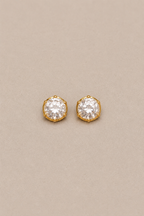 Bossa - Round Zirconia Stud Earrings