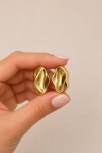 Bossa - Organic Stud Gold Earrings