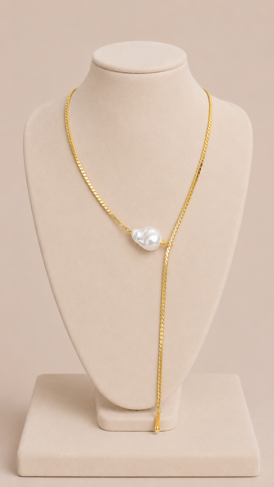 Bossa - Lariat Necklace with Baroque Pearl