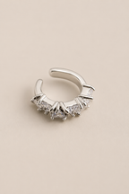 Bossa - Silver Rhodium & Zirconia Piercing