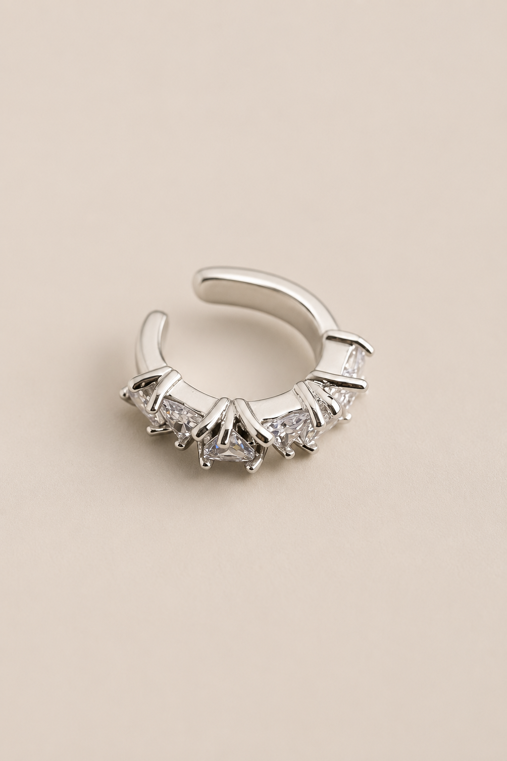 Bossa - Silver Rhodium & Zirconia Piercing