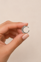 Bossa - Silver Rhodium & Zirconia Piercing
