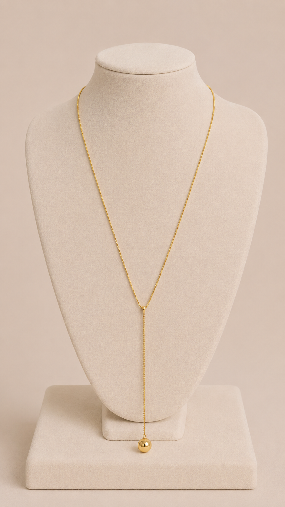 Bossa - Lariat Necklace with Gold Sphere
