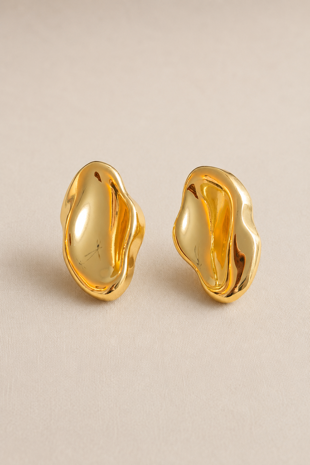 Bossa - Organic Stud Gold Earrings