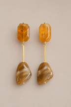 Bossa - Agate Resin & Gold Earrings