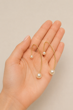 Bossa - Pearl & Gold Drop Earrings