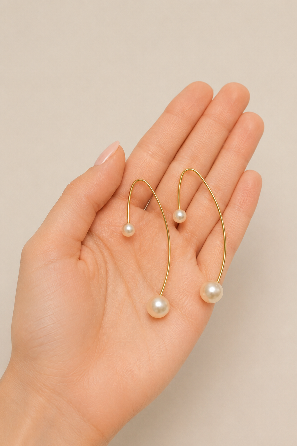 Bossa - Pearl & Gold Drop Earrings