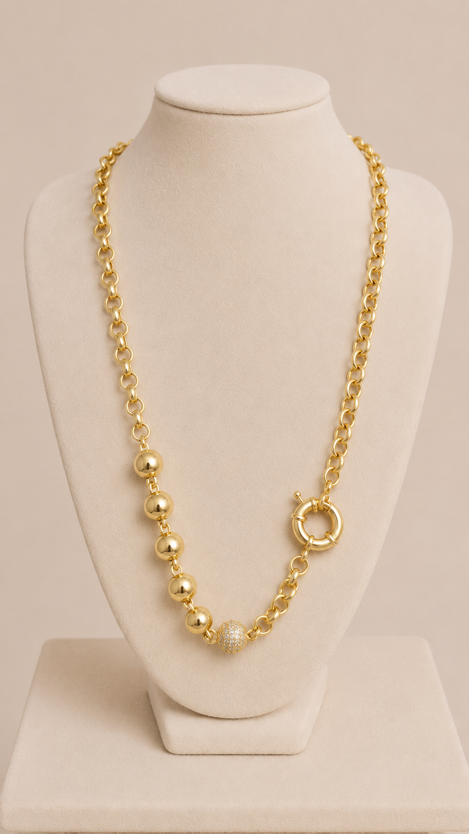 Bossa - Gold Chain Necklace with Pearls and Charms