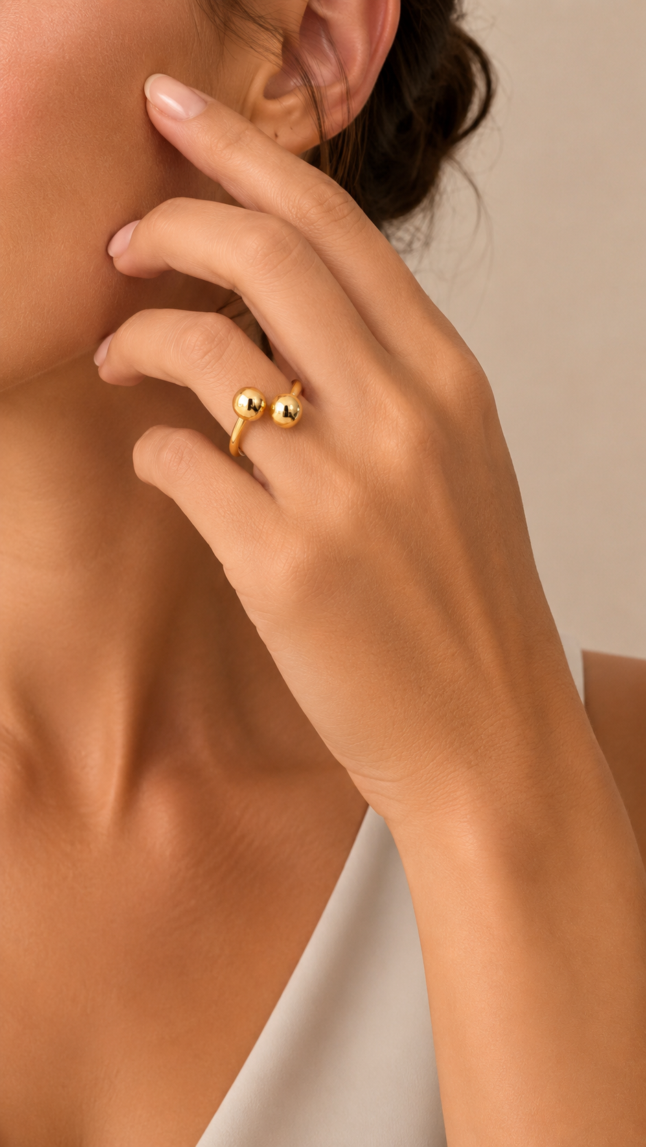 Bossa - Gold Ring with Spheres