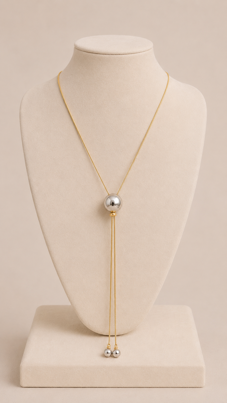 Bossa - Lariat Necklace with Silver Pearl