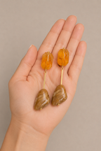 Bossa - Agate Resin & Gold Earrings