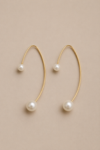 Bossa - Pearl & Gold Drop Earrings