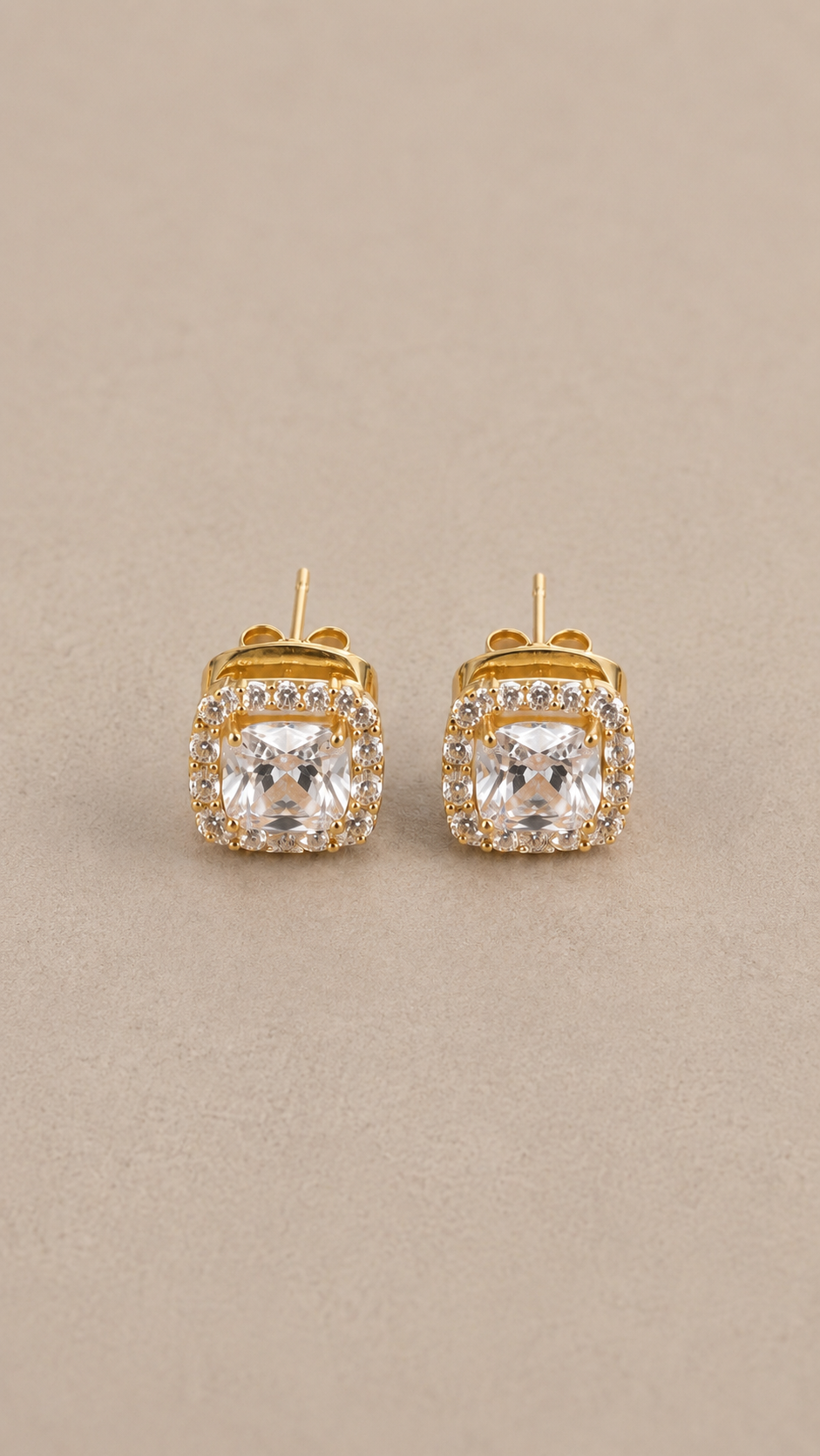 Bossa - Zirconia & Gold Earrings