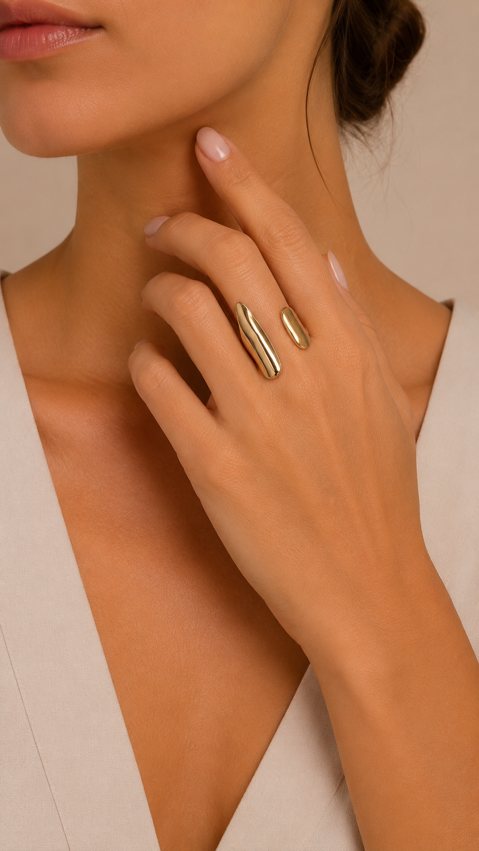 Bossa - Wide Adjustable Gold Ring