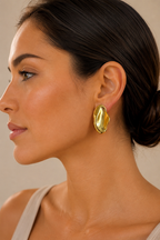 Bossa - Organic Stud Gold Earrings