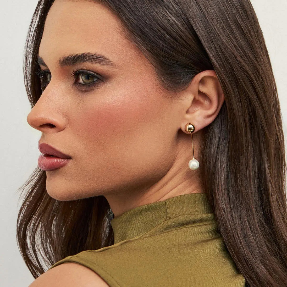 Ear Jacket with Pearl & Smooth Sphere