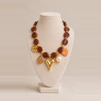 Bossa - Brown Pendant Gold Necklace