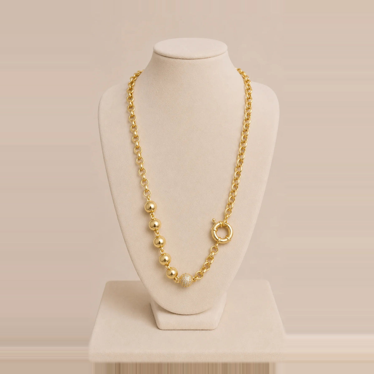 Bossa - Gold Chain Necklace with Pearls and Charms