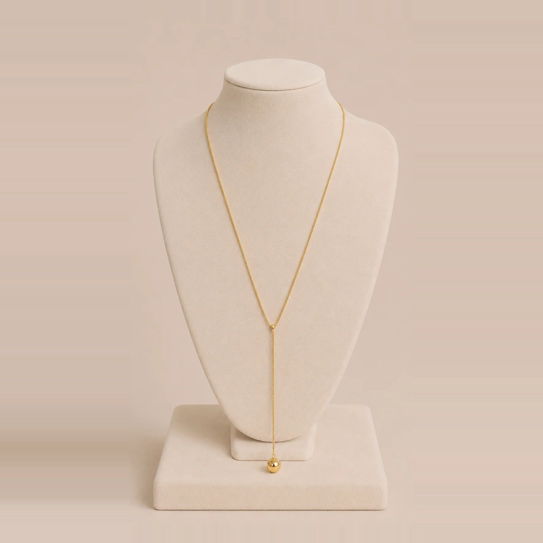 Bossa - Lariat Necklace with Gold Sphere