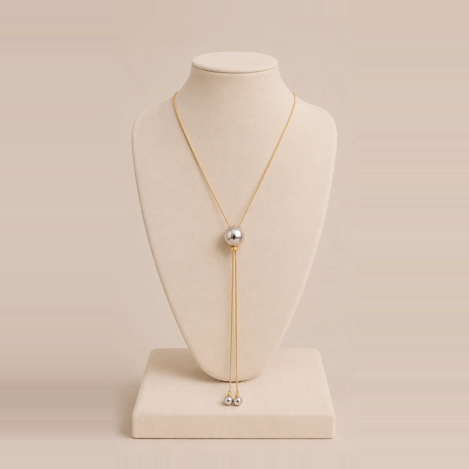 Bossa - Lariat Necklace with Silver Pearl