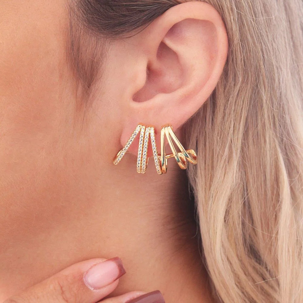Seven-Row Ear Cuff with Zirconias