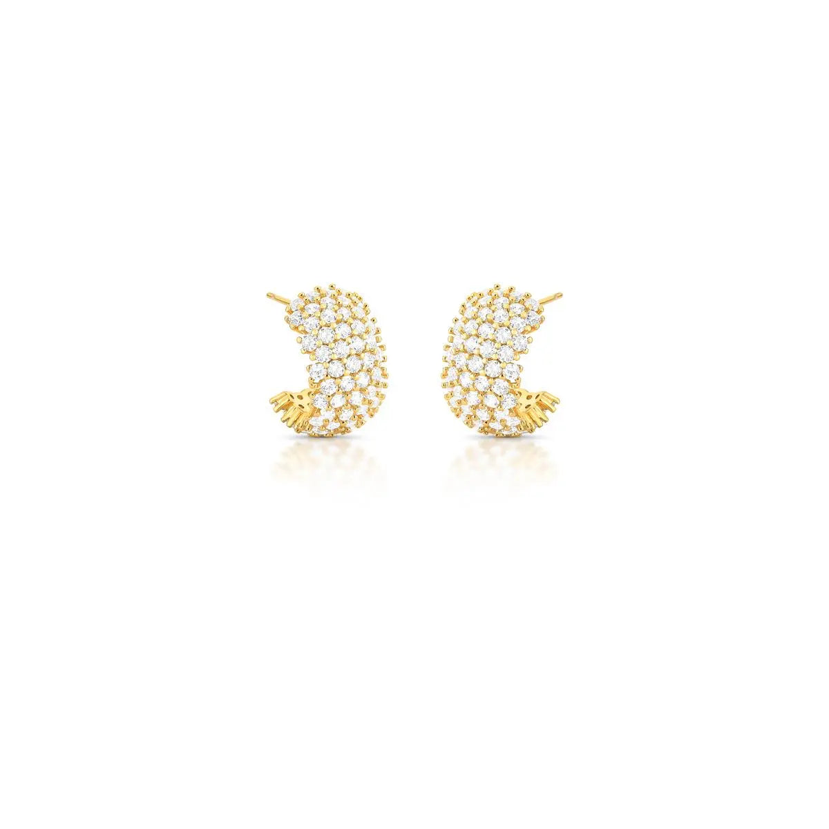 Curved Earrings with Zirconias