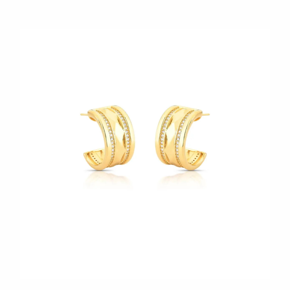 Textured Half Hoops with Zirconias