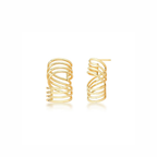 Curved Four-Row Earrings