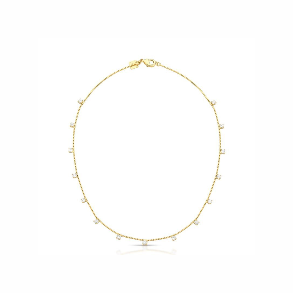 Necklace with Scattered Round Crystals